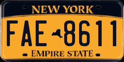NY license plate FAE8611
