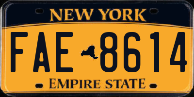NY license plate FAE8614