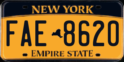 NY license plate FAE8620