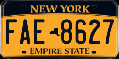 NY license plate FAE8627