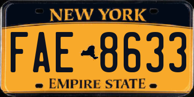 NY license plate FAE8633