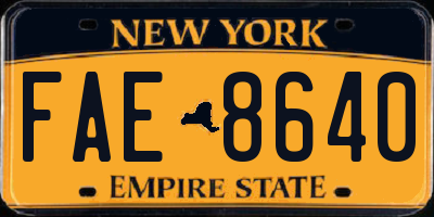 NY license plate FAE8640