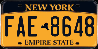 NY license plate FAE8648