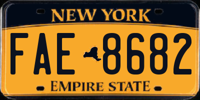 NY license plate FAE8682