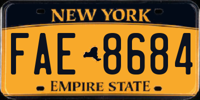 NY license plate FAE8684