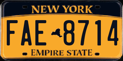 NY license plate FAE8714