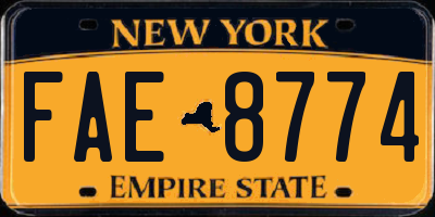 NY license plate FAE8774