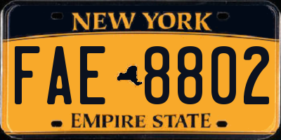 NY license plate FAE8802