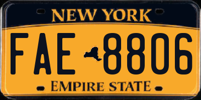 NY license plate FAE8806