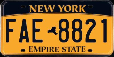 NY license plate FAE8821