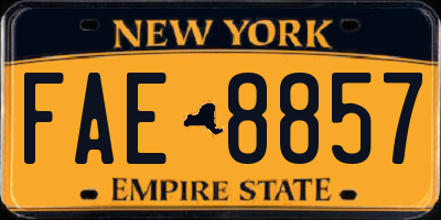 NY license plate FAE8857
