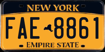 NY license plate FAE8861