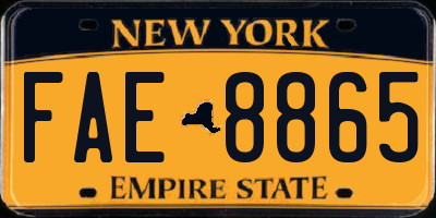 NY license plate FAE8865