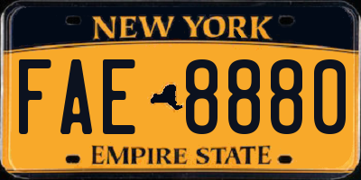 NY license plate FAE8880