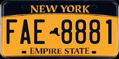 NY license plate FAE8881