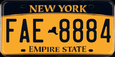 NY license plate FAE8884