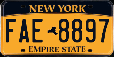 NY license plate FAE8897