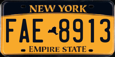 NY license plate FAE8913