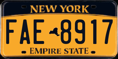 NY license plate FAE8917