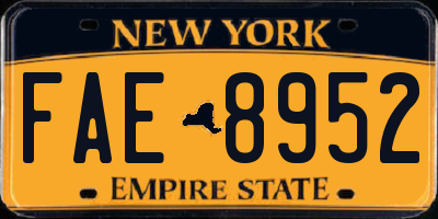 NY license plate FAE8952