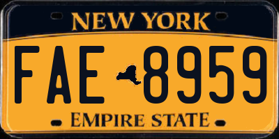 NY license plate FAE8959