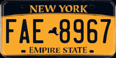 NY license plate FAE8967