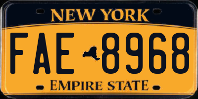 NY license plate FAE8968