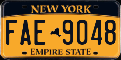 NY license plate FAE9048