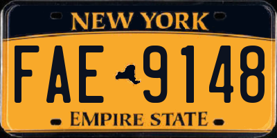 NY license plate FAE9148