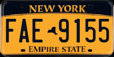 NY license plate FAE9155