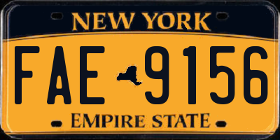 NY license plate FAE9156