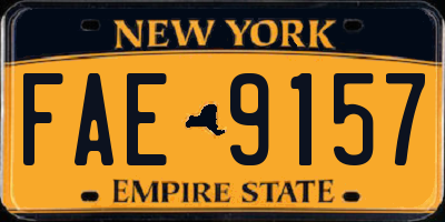 NY license plate FAE9157