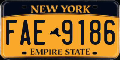 NY license plate FAE9186