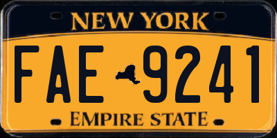 NY license plate FAE9241