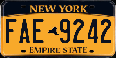 NY license plate FAE9242