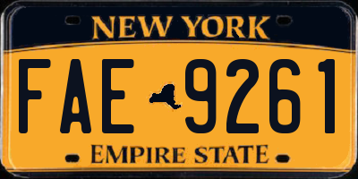 NY license plate FAE9261