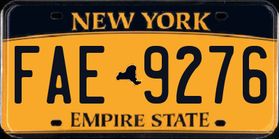 NY license plate FAE9276