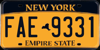 NY license plate FAE9331