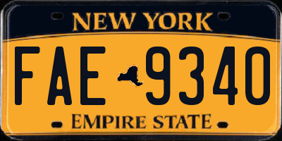 NY license plate FAE9340