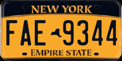 NY license plate FAE9344