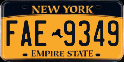 NY license plate FAE9349