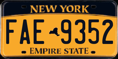 NY license plate FAE9352