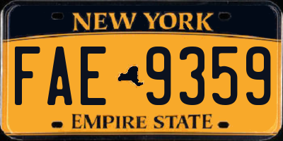 NY license plate FAE9359