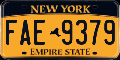 NY license plate FAE9379