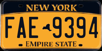 NY license plate FAE9394