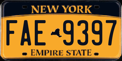 NY license plate FAE9397
