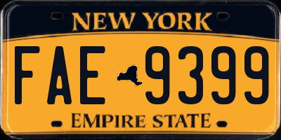 NY license plate FAE9399