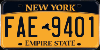 NY license plate FAE9401