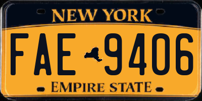 NY license plate FAE9406