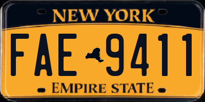 NY license plate FAE9411